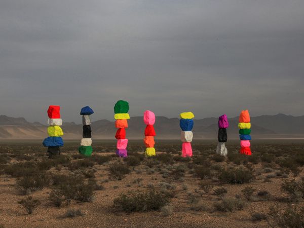 the Seven Magic Mountains in Nevada