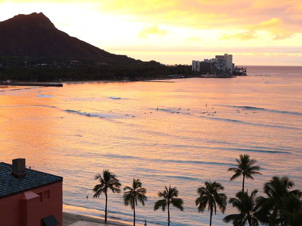 an aerial view of Waikiki Beach from Sheraton Waikiki Beach Resort