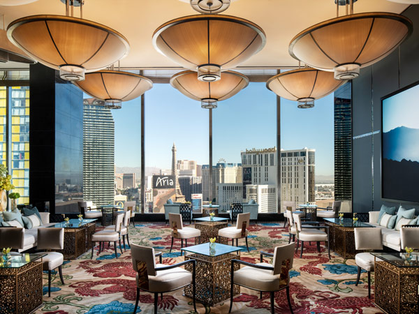 the tea room interior at Waldorf-Astoria Las Vegas