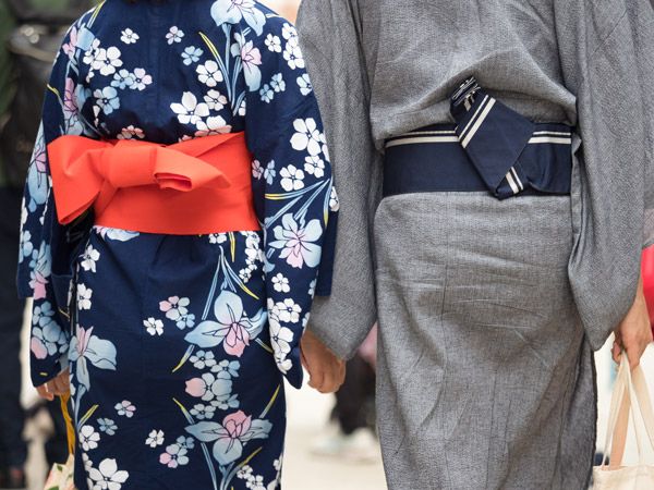 Japanese wearing Yukata Robes
