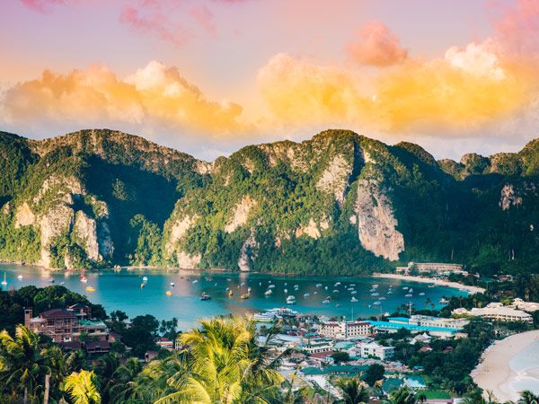 an aerial view of Krabi, Thailand