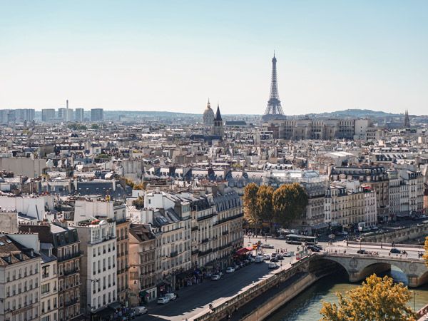 an aerial view of Paris cityscape