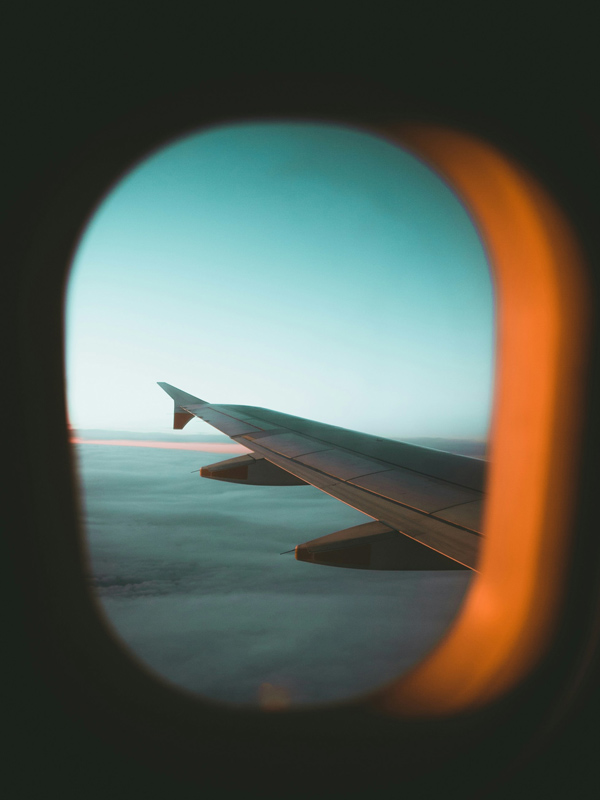 Window seat on plane