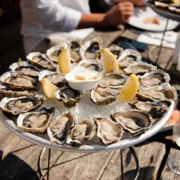 eating oysters at Bassin d’Arcachon on a bordeaux river cruise