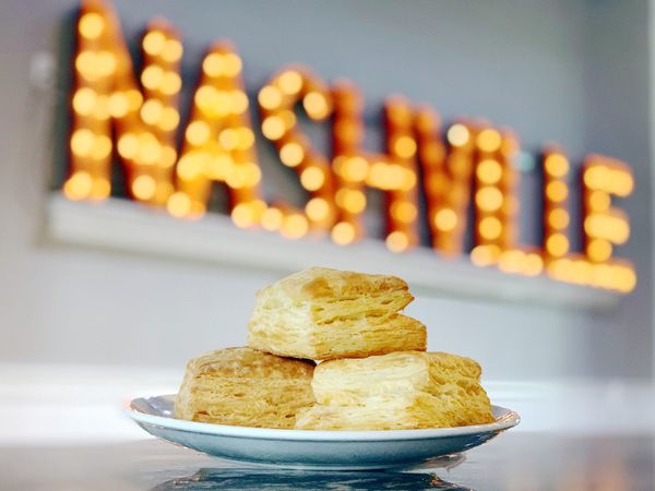 pastries in Nashville background, Biscuit Love