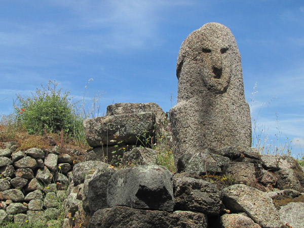 a menhir statue in Filitosa, Corsica