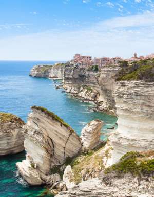 dramatic cliffs by the sea at Bonifacio Old Town