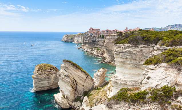dramatic cliffs by the sea at Bonifacio Old Town
