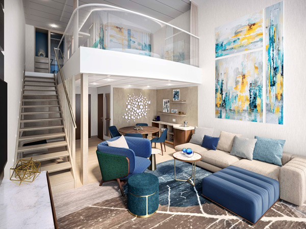 a look inside the Icon Loft interior at Icon of the Seas