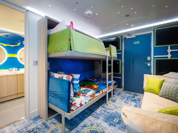 the kids' bedroom inside the ultimate family townhouse, Icon of the Seas