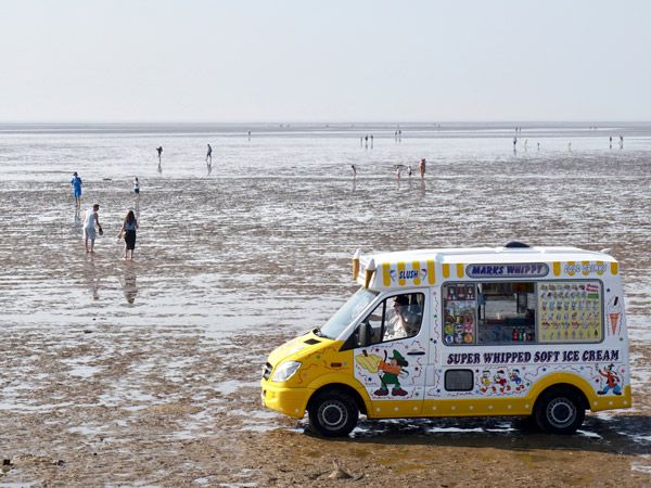 Mr Whippy ice cream van on the beach