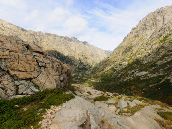 a scenic landscape at Restonica Gorge, Corsica