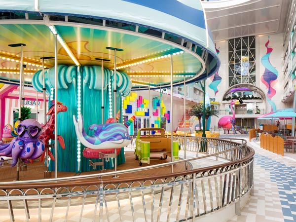 Carousel onboard Icon of the Seas in Surfside neighbourhood