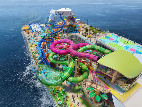 the drop slide at Thrill Island onboard Icon of the Seas