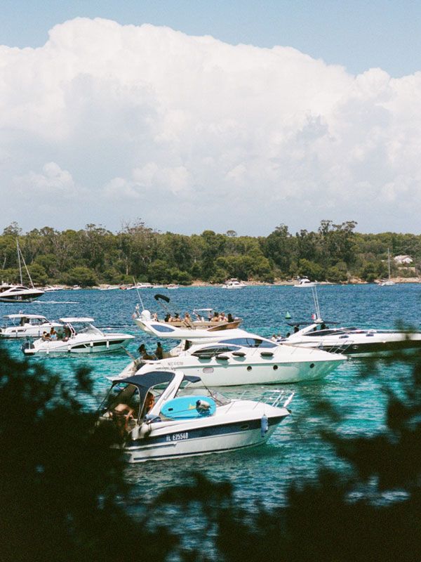 boats moored off Île Saint-Honorat