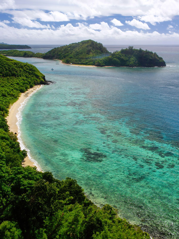 an aerial view of the Yasawa Islands