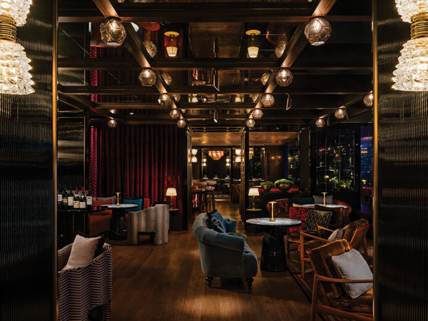 the elegant interior of Qura Bar, Regent Hong Kong