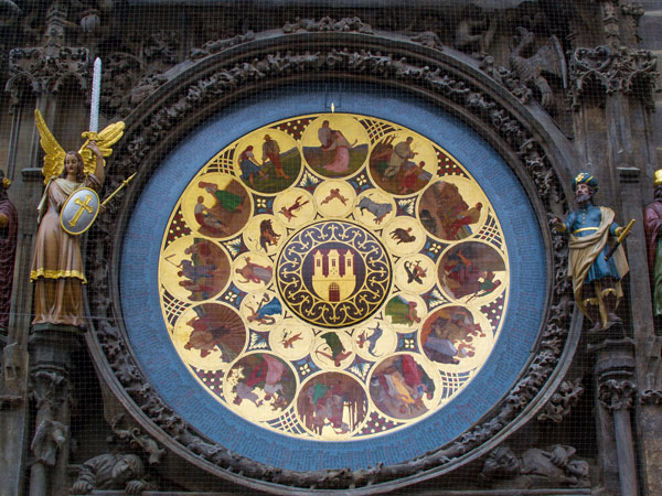 the Astronomical Clock in Prague, Czech Republic