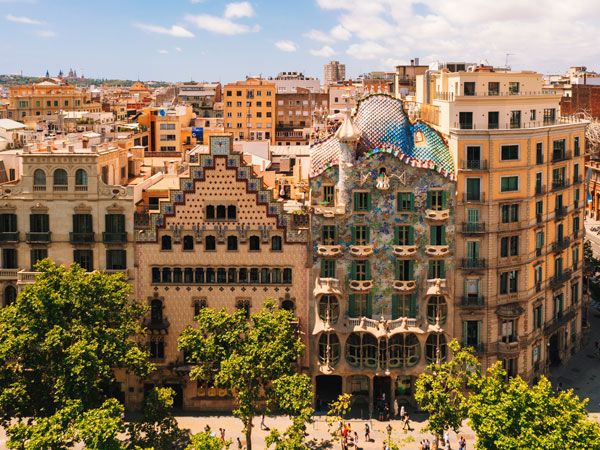 an aerial view of Casa Batlló, Barcelona
