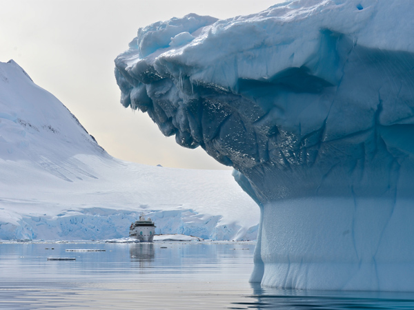 The Greg Mortimer ship in Antarctica, Aurora Expeditions
