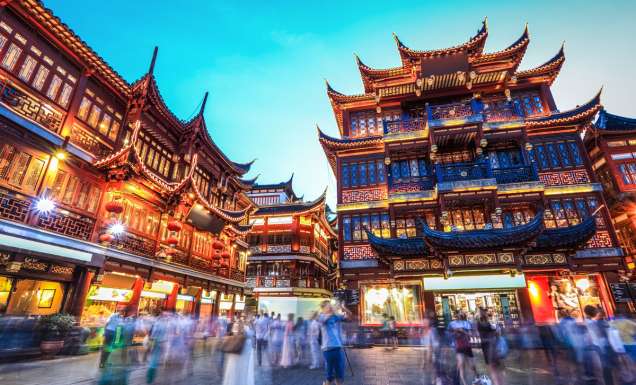 Yuyuan Garden at night