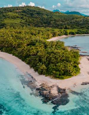 an aerial view of Drawaqa Island, Fiji