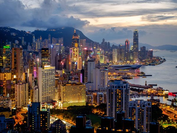 sunset over Hong Kong from Braemar Hill