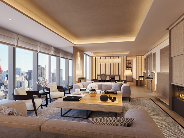 the lounge room at Janu, Azabudai Hills, Tokyo