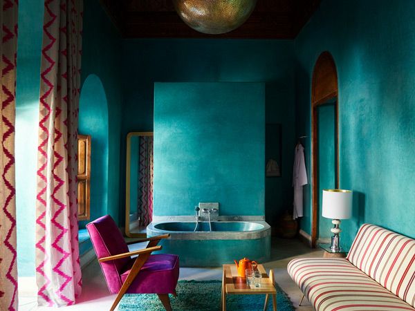 a chic-styled room at El Fenn