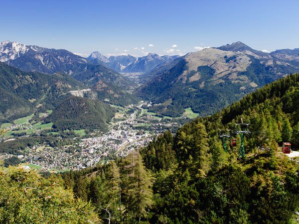 an aerial view of Salzkammergut