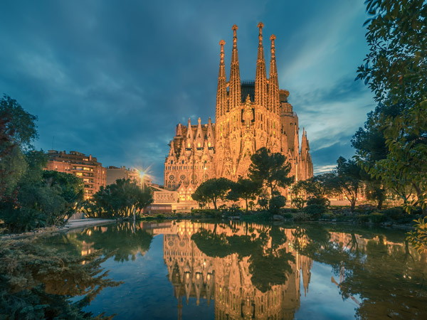 the La Sagrada Familia Basilica in Barcelona