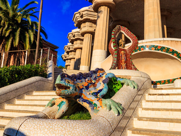the lizard mosaic in Park Guell