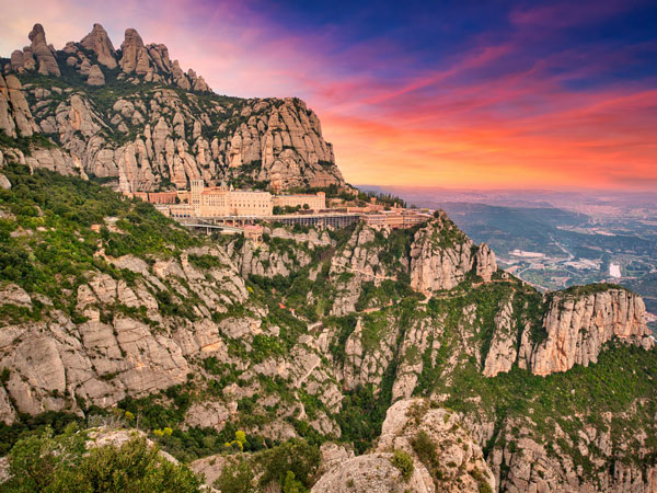 the mountain of Montserrat from above