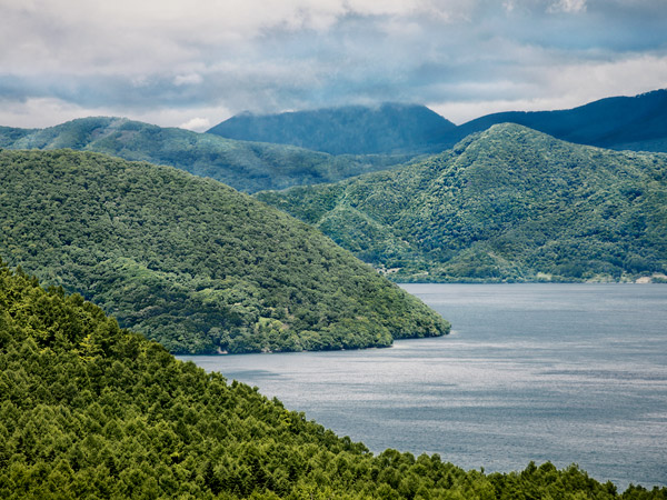 scenic mountain views in Muroran, Hokkaido, Japan