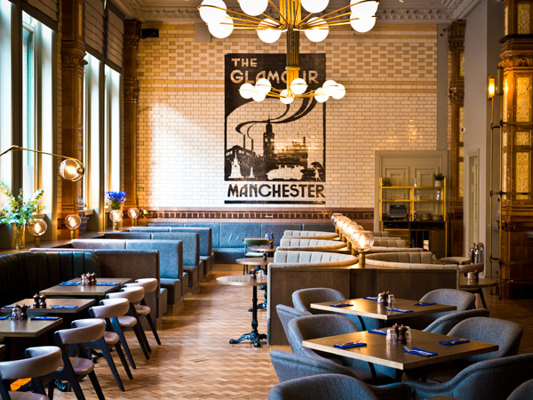 the dining room at The Refuge, Manchester