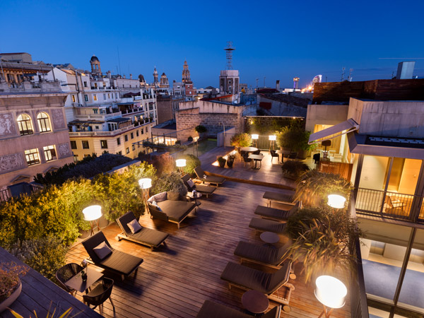 the rooftop terrace at Mercer Hotel Barcelona