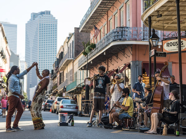 the Royal Street Buskers in New Orleans