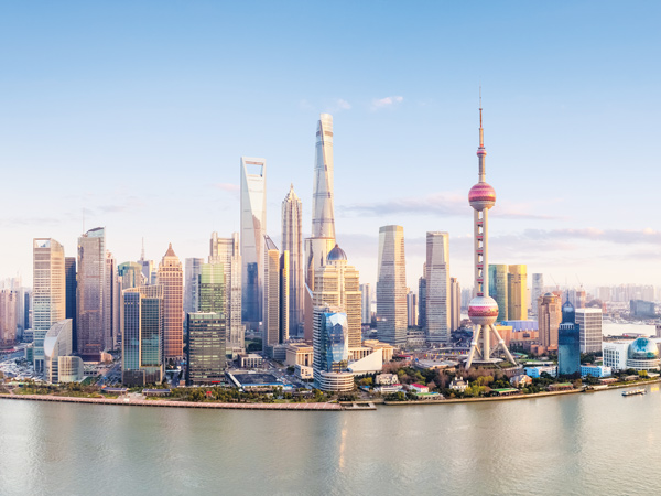 the Shanghai’s shimmering skyline