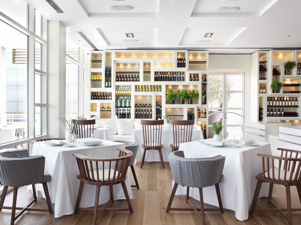 the restaurant interior of the two Michelin-starred Enoteca Paco Pérez