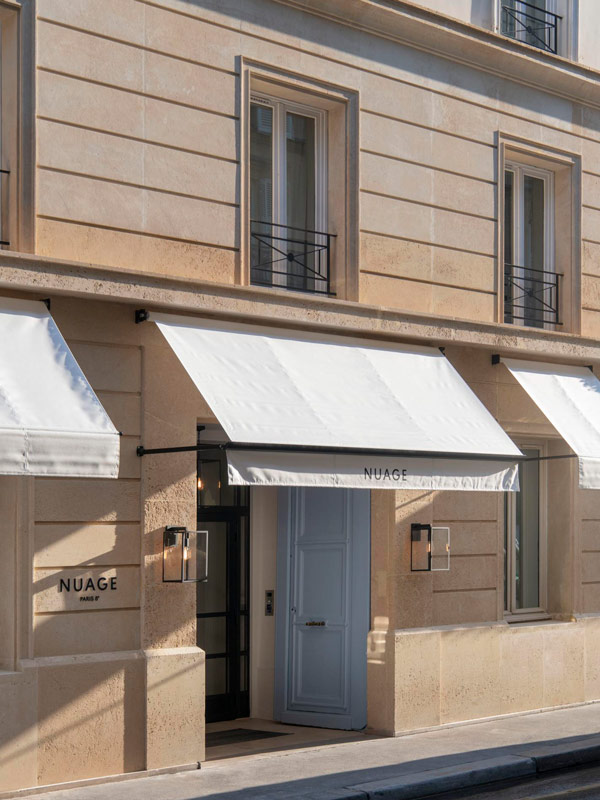 the hotel facade of Nuage in Paris