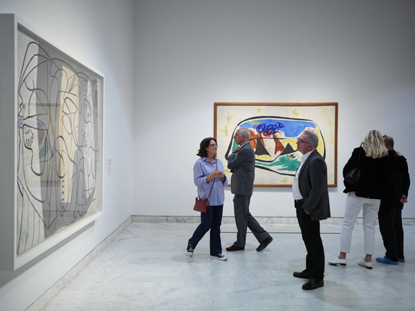 visitors browsing through the Barcelona Picasso Museum