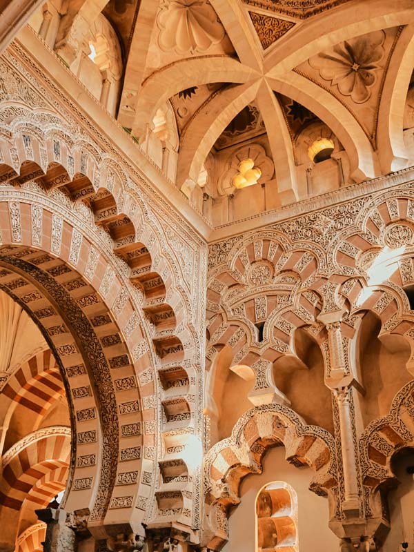 he Moorish architecture of the Mosque-Cathedral of Córdoba. 