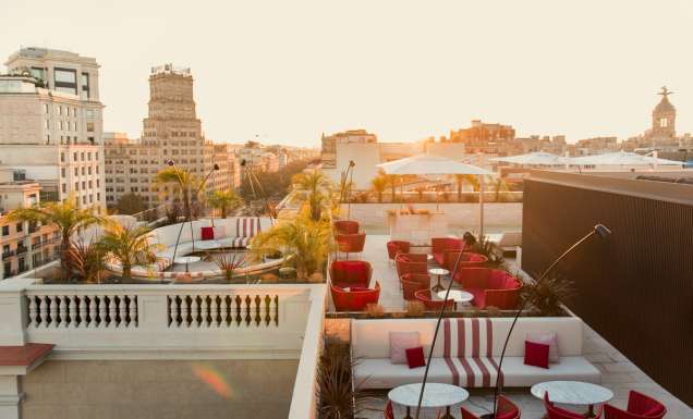 the Azimuth rooftop bar, Almanac Barcelona