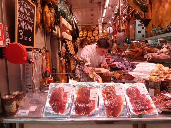 a bocadillo and jamon shop in Seville, Spain