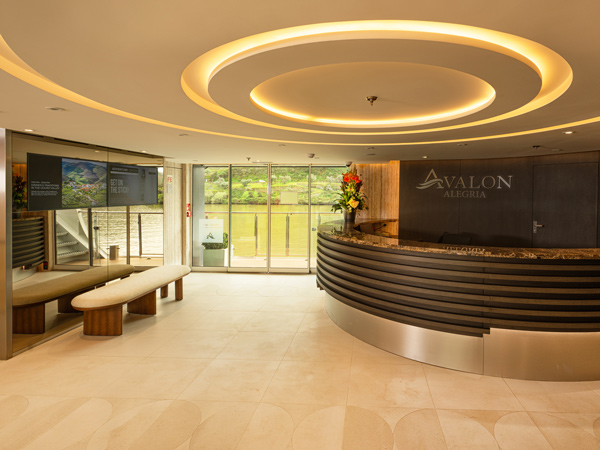 the reception area at the Avalon Alegria