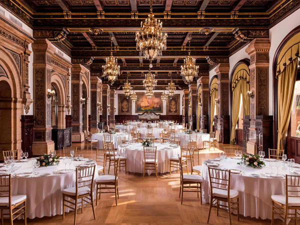 the banquet hall at Hotel Alfonso XIII, Seville