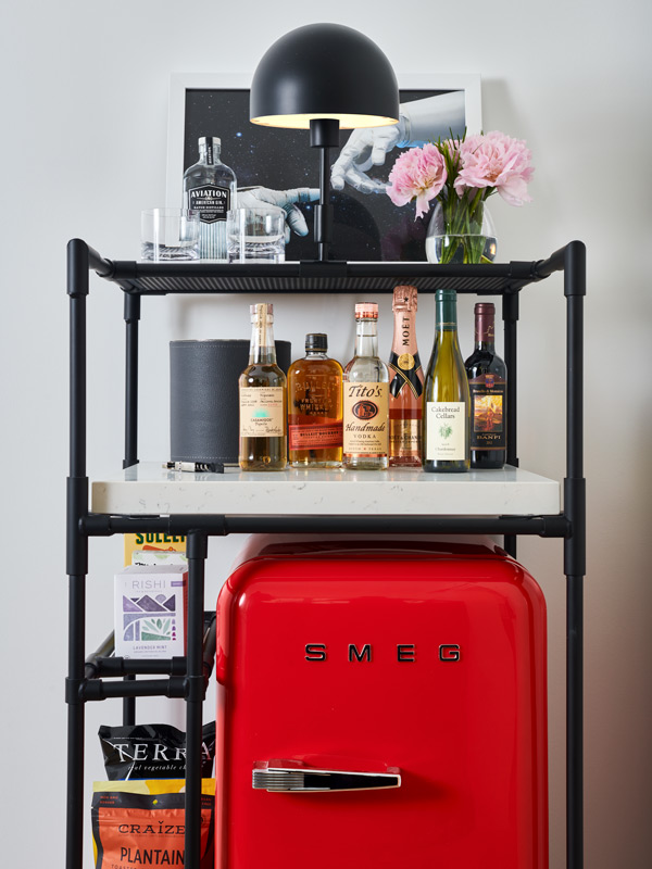 the minibar at the Chamber King room, Virgin Hotels NYC