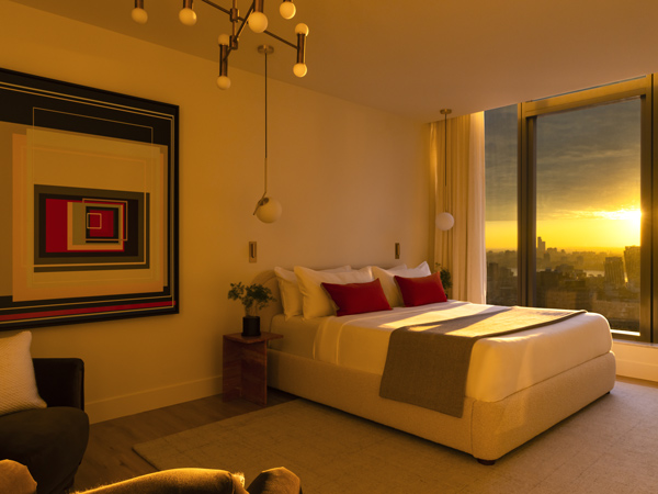 sunset view from the Penthouse, Virgin Hotels NYC
