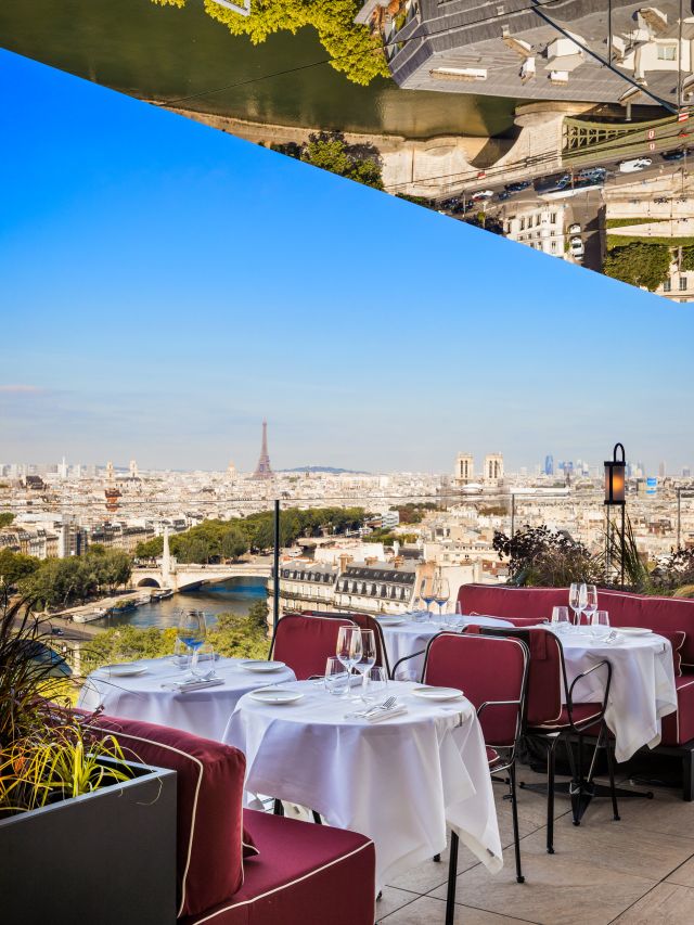 the rooftop view of Paris at Bonnie Restaurant