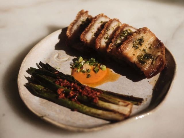 crispy pork belly at CHANTIRA, Paris